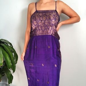 Vintage Deep Purple Traditional Indian Dress